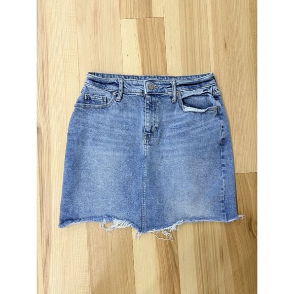 Old Navy Womens Cutoff Denim Skirt Size 6 Light Wash Frayed Hem Casual Style - Picture 1 of 4